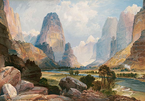 Valley of Babbling Waters, 1876 by Thomas Moran | Painting Reproduction