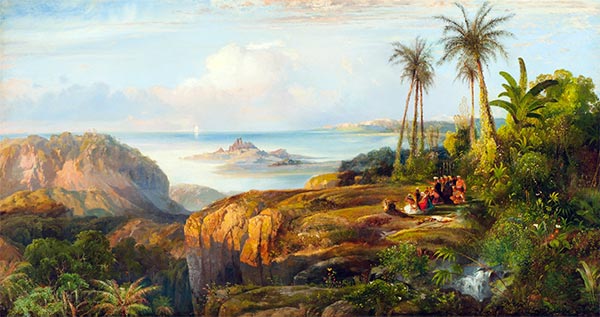 Columbus nähert sich San Salvador, 1860 | Thomas Moran | Gemälde Reproduktion
