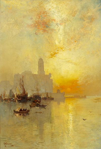 Venetian Seaport, Vera Cruz, 1885 | Thomas Moran | Painting Reproduction