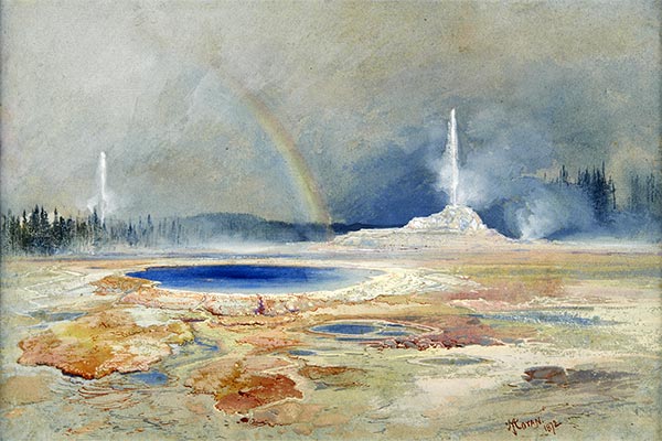 The Castle Geyser, Fire Hole Basin, a.1873 | Thomas Moran | Painting Reproduction