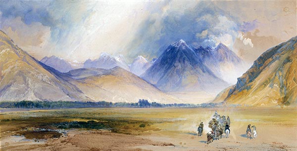 Die Yellowstone-Gebirgskette, nahe der Crow-Mission | Thomas Moran | Gemälde Reproduktion
