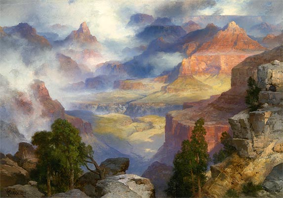 Grand Canyon im Nebel, 1915 | Thomas Moran | Gemälde Reproduktion