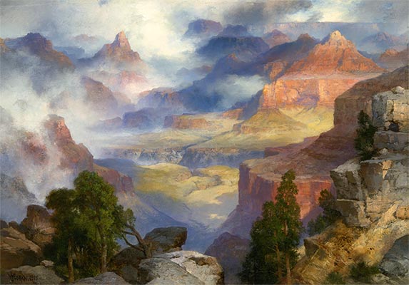 Der Grand Canyon im Nebel | Thomas Moran | Gemälde Reproduktion