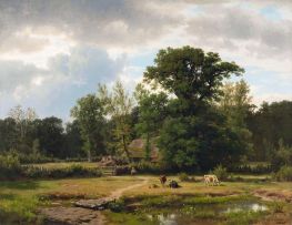 Landschaft in Westphalen, 1853 von Thomas Worthington Whittredge | Gemälde-Reproduktion