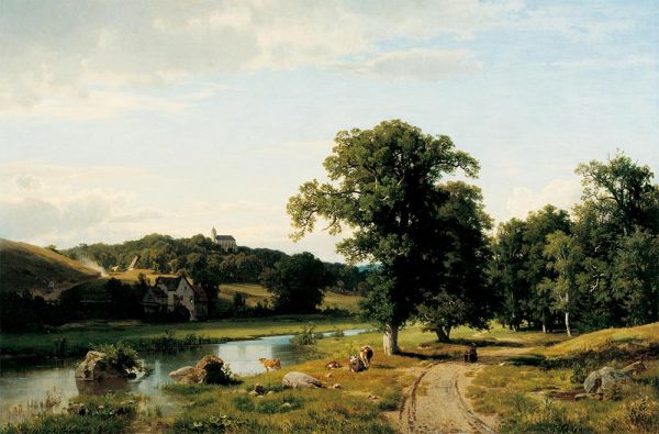 Die Mühle, 1852 | Thomas Worthington Whittredge | Gemälde Reproduktion