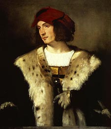 Portrait of a Man in a Red Cap, c.1516 von Titian | Gemälde-Reproduktion
