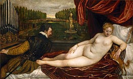 Venus with the Organist, c.1550 by Titian | Painting Reproduction