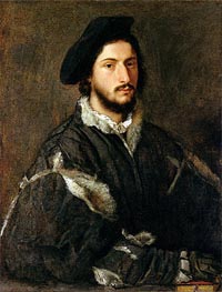 Portrait of Vincenzo Mosti, c.1520/25 by Titian | Painting Reproduction