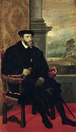 Seated Portrait of Emperor Carlos V, 1548 by Titian | Painting Reproduction