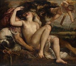 Mars, Venus and Cupid, c.1530 by Titian | Painting Reproduction