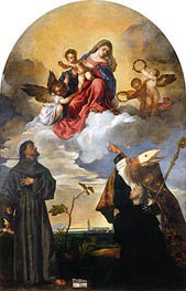 Madonna and Child with Saint Francis and the Donor Luigi Gozzi with Saint Alvise, undated by Titian | Painting Reproduction