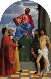 Saint Mark with other Saints, undated von Titian | Gemälde-Reproduktion