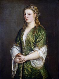 Portrait of a Lady, c.1555 by Titian | Painting Reproduction