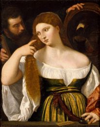 Mädchen vor dem Spiegel | Titian | Gemälde Reproduktion