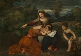 Die Madonna mit Kind und Johannes dem Täufer | Titian | Gemälde Reproduktion