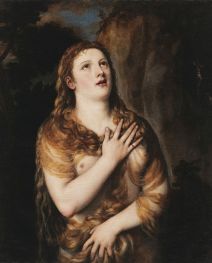 Maria Magdalena, c. 1540 von Titian | Gemälde-Reproduktion