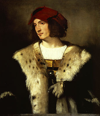 Portrait of a Man in a Red Cap, c.1516 | Titian | Gemälde Reproduktion