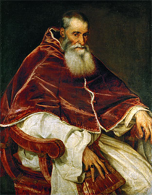 Pope Paul III (Portrait of Alessandro Farnese), 1543 | Titian | Painting Reproduction