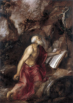 Saint Jerome in the Wilderness, c.1575 | Titian | Gemälde Reproduktion