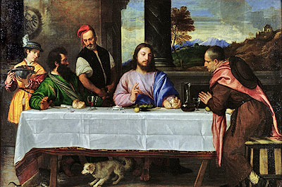 Das Abendmahl in Emmaus, c.1535 | Titian | Gemälde Reproduktion