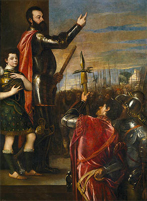 Der Marquis von Vasto spricht zu seinen Truppen | Titian | Gemälde Reproduktion