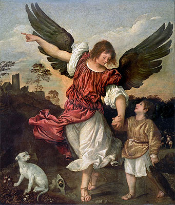 Raphael and Tobias, c.1507/08 | Titian | Gemälde Reproduktion