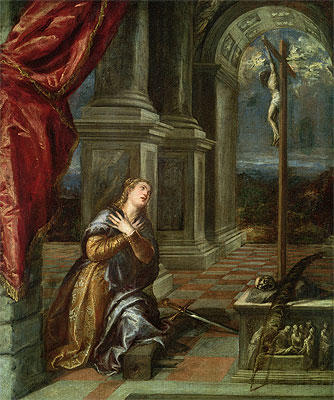 St. Katharina von Alexandrien im Gebet, c.1567 | Titian | Gemälde Reproduktion