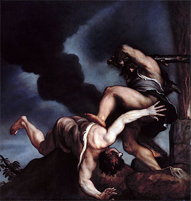 Kain verspottet Abel, n.d. von Titian | Gemälde-Reproduktion