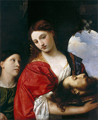 Salome mit dem Kopf des Hl. Johannes des Täufers, n.d. von Titian | Gemälde-Reproduktion