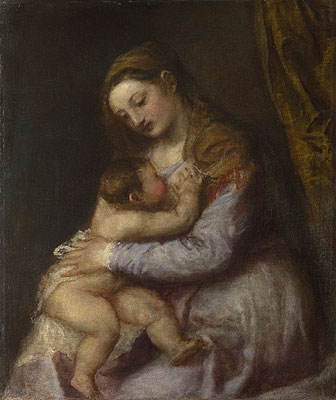 Die Jungfrau, das Christuskind stillend, c.1565/75 von Titian | Gemälde-Reproduktion