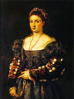 Porträt einer Frau (La Bella), c.1536/38 von Titian | Gemälde-Reproduktion