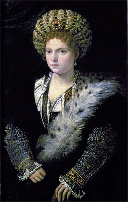 Porträt der Isabella d'Este, c.1534/36 von Titian | Gemälde-Reproduktion