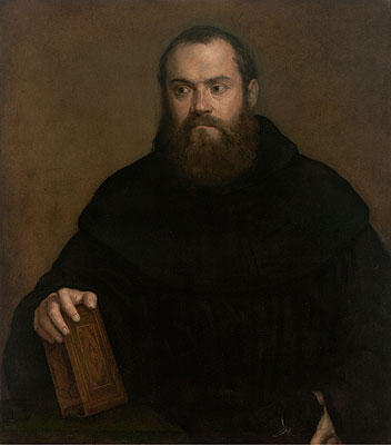 A Monk with a Book, c.1550 | Titian | Gemälde Reproduktion