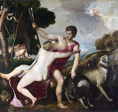 Venus und Adonis, c.1554 von Titian | Gemälde-Reproduktion