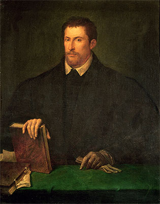 Porträt des Ippolito Riminaldi, c.1528 von Titian | Gemälde-Reproduktion