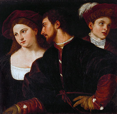 Self Portrait with Friends, n.d. | Titian | Gemälde Reproduktion