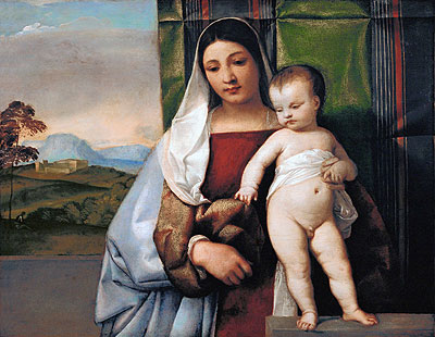 The Gypsy Madonna, c.1510 | Titian | Gemälde Reproduktion