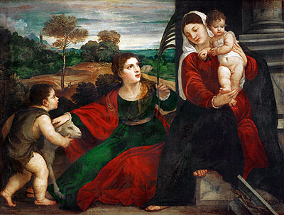 Madonna and Child with Saint Agnes and Saint John Baptist, undated | Titian | Gemälde Reproduktion