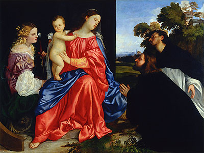 Sacra Conversazione (Virgin and Child with Saints Catherine and Dominic), c.1512/14 | Titian | Painting Reproduction