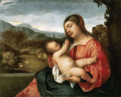 Madonna and Child in the Countryside, 1510 | Titian | Gemälde Reproduktion