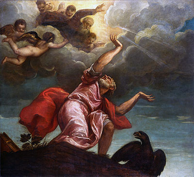 Johannes der Evangelist auf Patmos | Titian | Gemälde Reproduktion