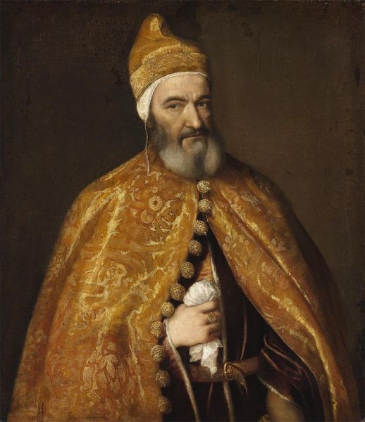 Portrait of Doge Marcantonio Trevisan, c.1553/54 by Titian | Painting Reproduction