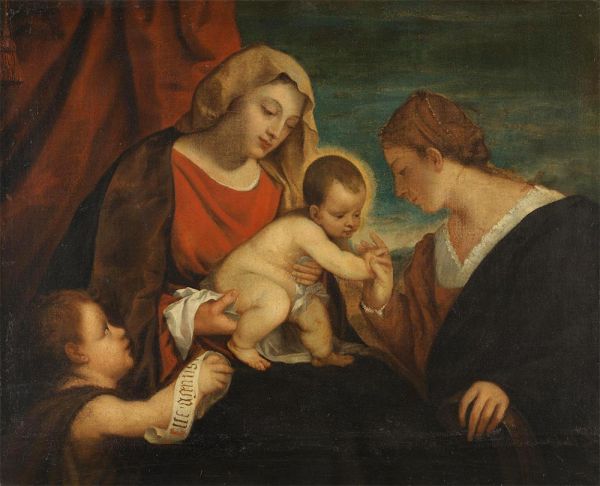 Die Mystische Hochzeit der Heiligen Katharina | Titian | Gemälde Reproduktion