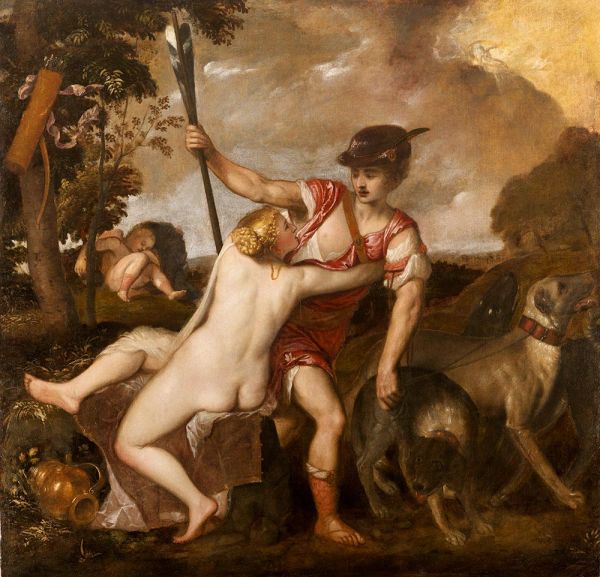 Venus und Adonis, n.d. | Titian | Gemälde Reproduktion