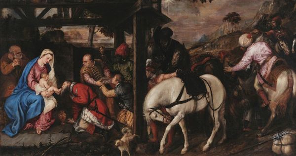 Anbetung der Heiligen Drei Könige, c.1557/60 | Titian | Gemälde Reproduktion