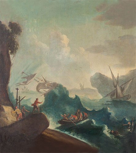 Seascape with Storm and Travelers in a Boat, n.d. | Unknown Master | Painting Reproduction