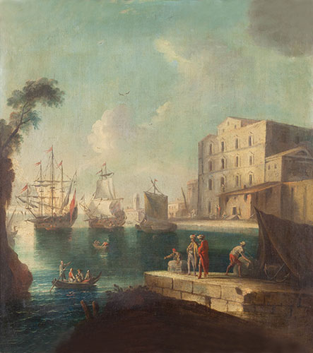 Seascape with Harbour, n.d. by Unknown Master | Painting Reproduction
