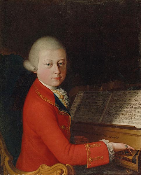 Portrait of Wolfgang Amadeus Mozart at the age of ..., c.1770 by Unknown Master | Painting Reproduction