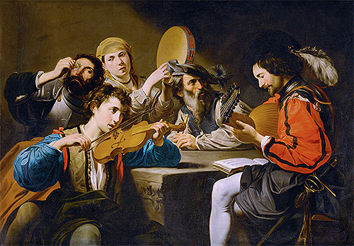 A Musical Gathering, undated | Valentin de Boulogne | Gemälde Reproduktion