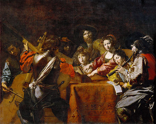 Concert with Eight People, c.1628/30 | Valentin de Boulogne | Gemälde Reproduktion